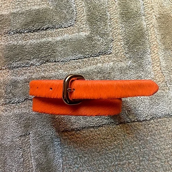 ALICE + OLIVIA - Pony Hair Belt Orange, XS - Picture 1 of 5
